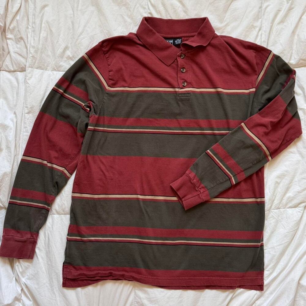 junction West Striped long sleeve rugby shirt sz XXL preppy grunge sporty - Picture 8 of 8